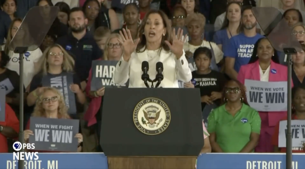 Kamala Gets Heckled At Detroit Rally, Snaps Back At Audience